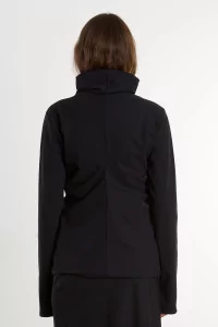 Top Femme Col Cardigan Modulable REYEM – Black | Centre Commercial