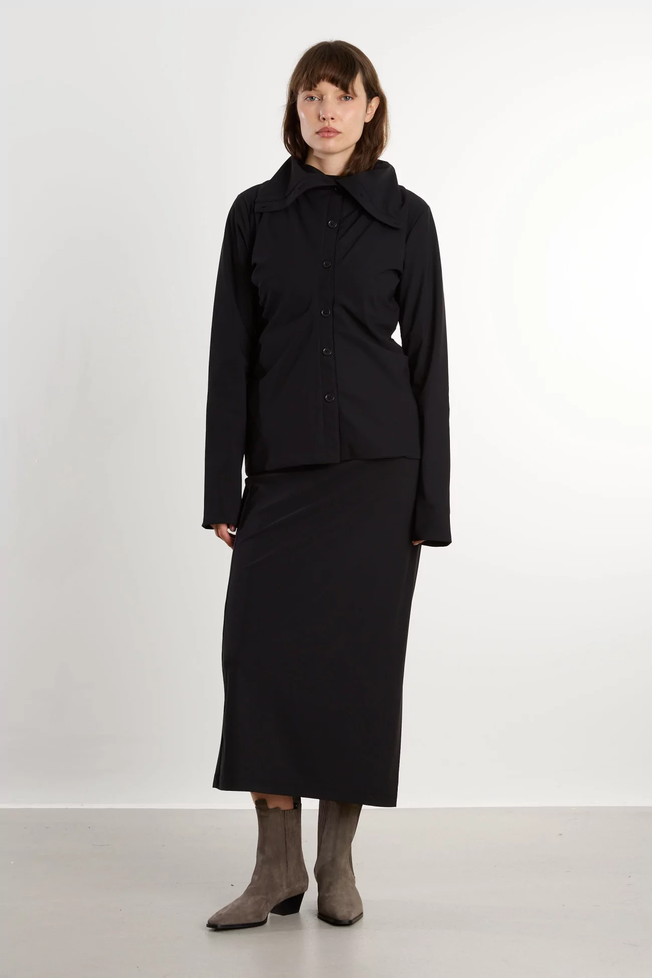 Women's Cardigan Top Versatile Collar REYEM – Black | Centre Commercial