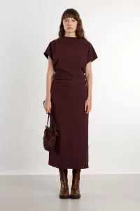 Women's Draped Boat Neck Top REYEM – Cordovan | Centre Commercial