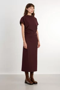 Women's Draped Boat Neck Top REYEM – Cordovan | Centre Commercial