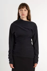 Women's Merino Wool Asymmetric Top REYEM – Gravity | Centre Commercial