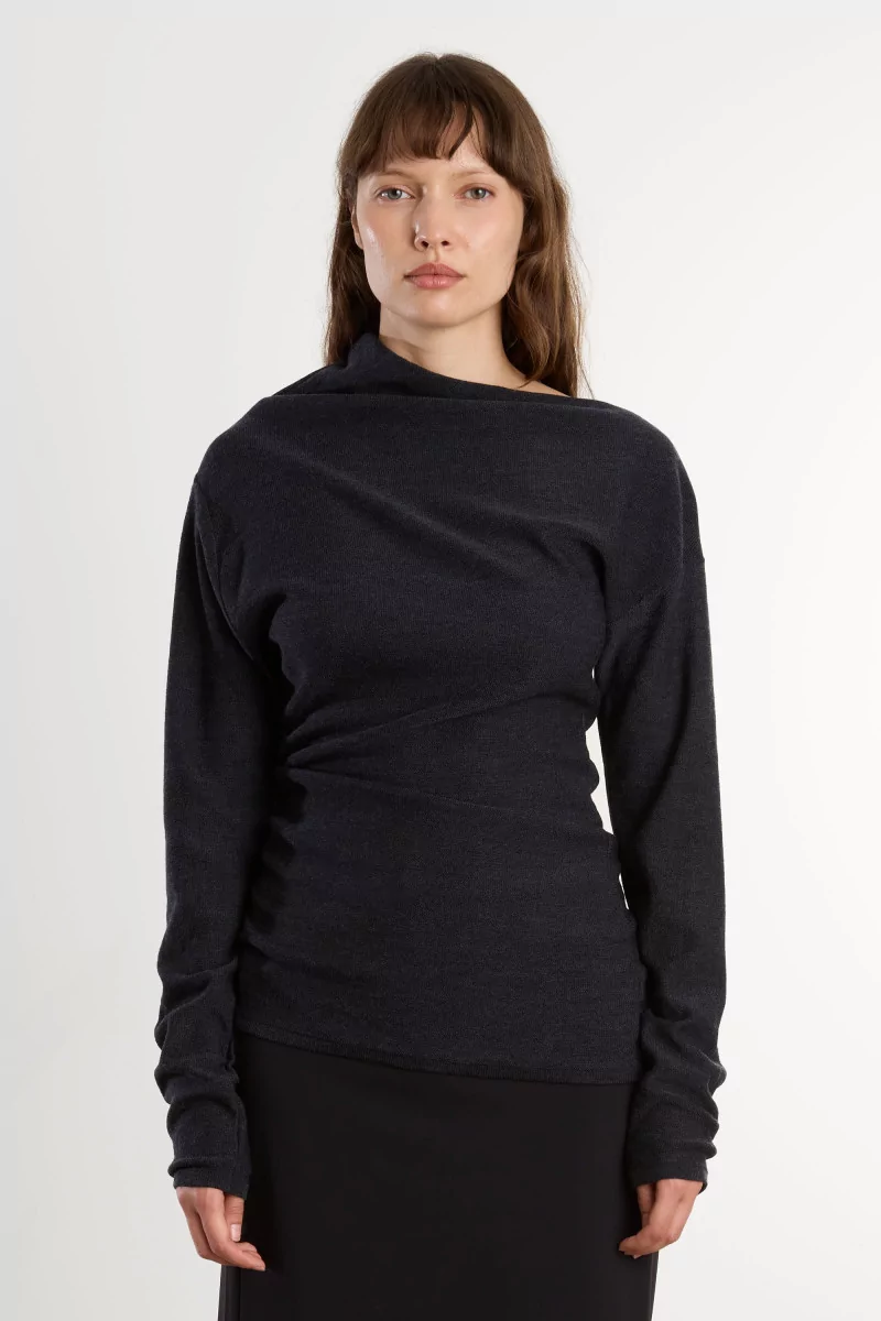 Women's Merino Wool Asymmetric Top REYEM – Gravity | Centre Commercial