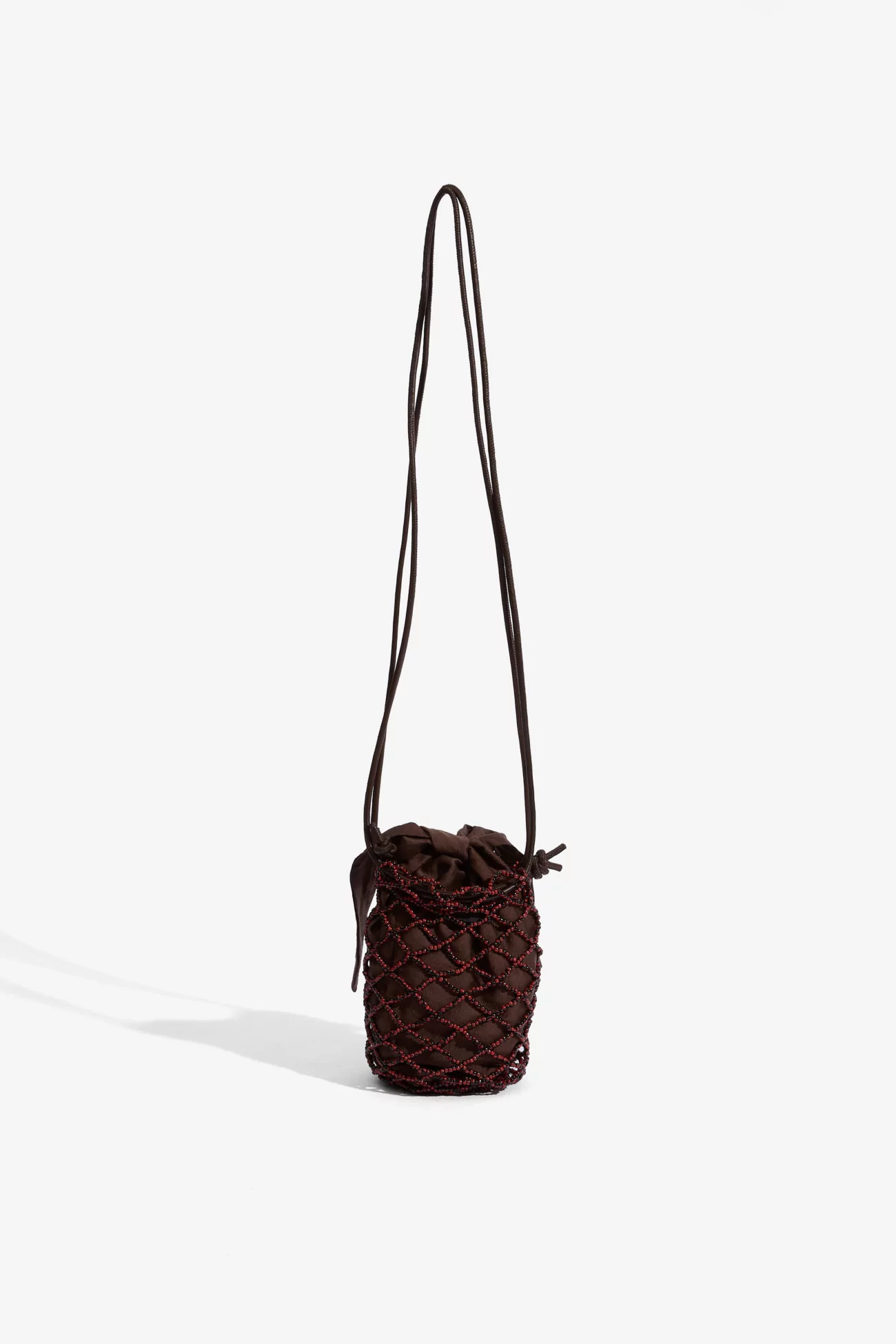 Sac Femme Perlé Handmade Beaded Net – Marron | Centre Commercial