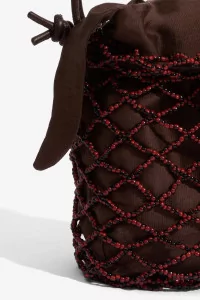 Sac Femme Perlé Handmade Beaded Net – Marron | Centre Commercial