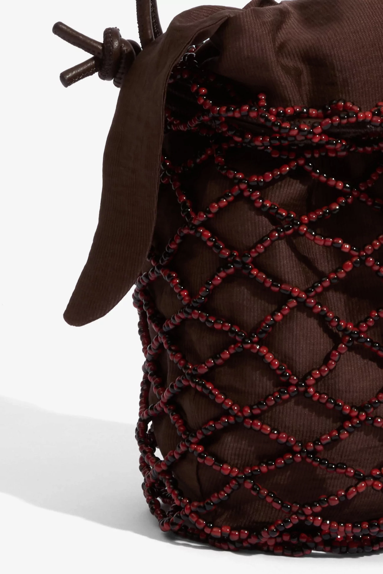 Sac Femme Perlé Handmade Beaded Net – Marron | Centre Commercial
