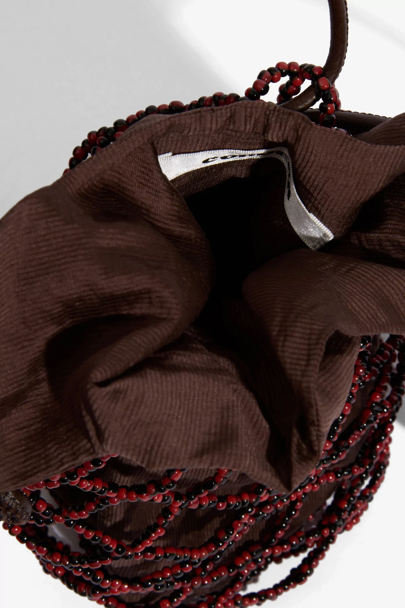 Handmade Beaded Net Bag Women – Brown | Centre Commercial