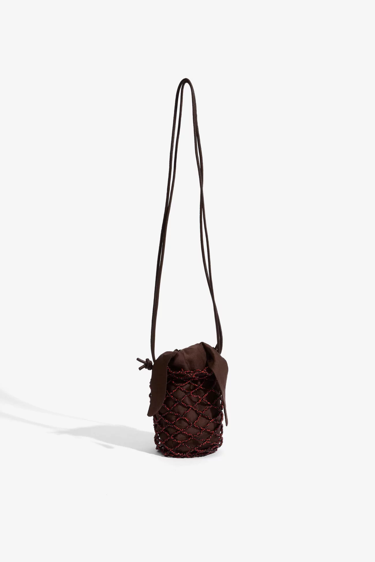 Handmade Beaded Net Bag Women – Brown | Centre Commercial