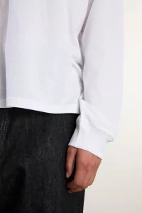 T-shirt Homme Coton Col Rond Manches Longues – White | Centre Commercial