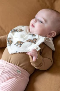 Set of 2 Cotton Baby Bandana Bibs MAEL – Tigre | Centre Commercial