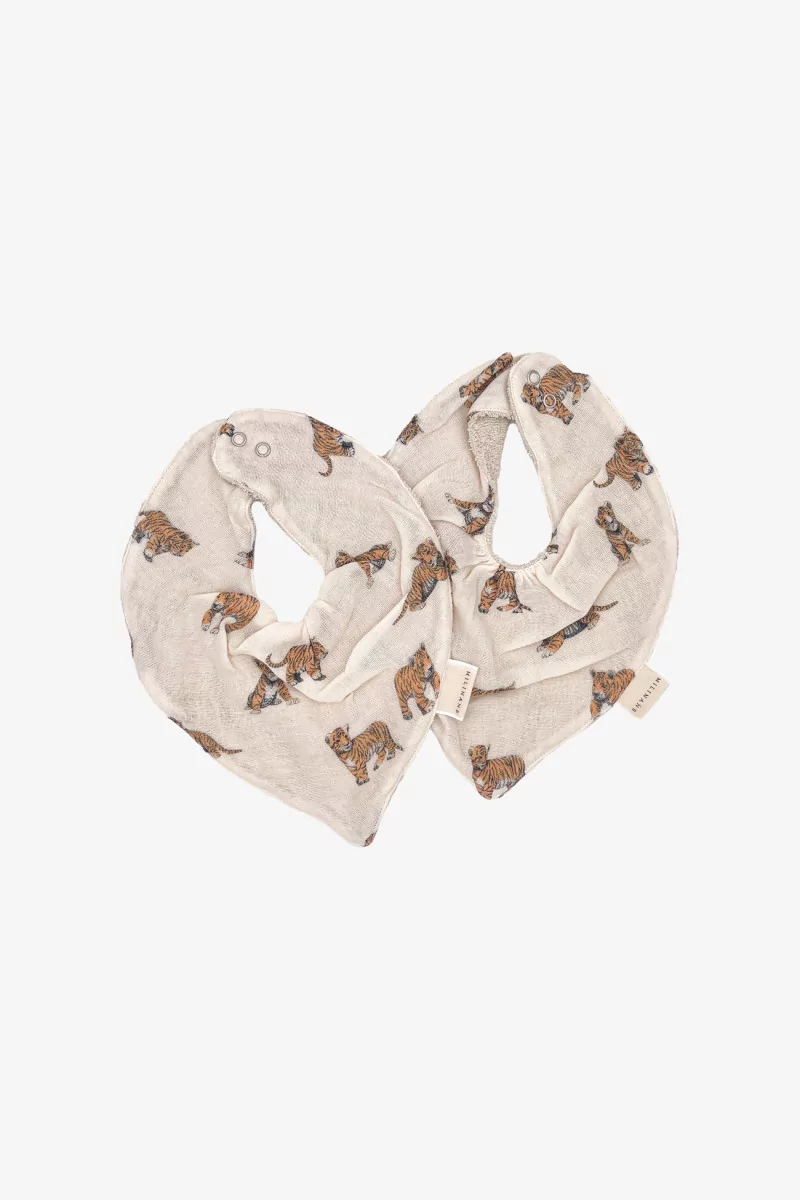 Set of 2 Cotton Baby Bandana Bibs MAEL – Tigre | Centre Commercial