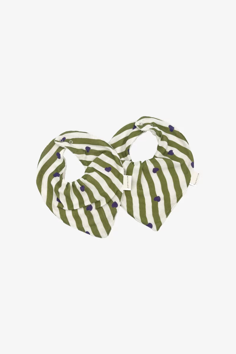 Set of 2 Cotton Baby Bandana Bibs MAEL – Stripe & Love | Centre Commercial