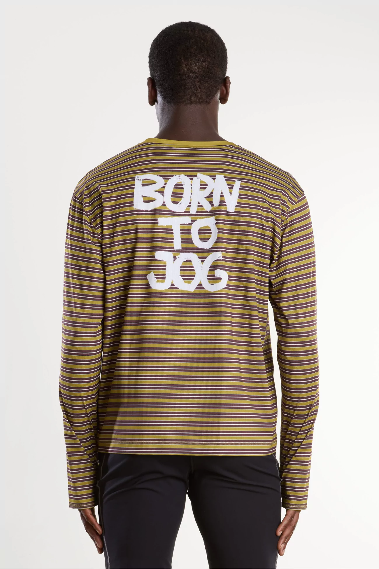 UNNA Striped Long Sleeve Running Tee – Mud Gold | Centre Commercial