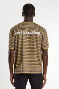 UNNA Wavy Striped Running Tee – Mud Gold | Centre Commercial