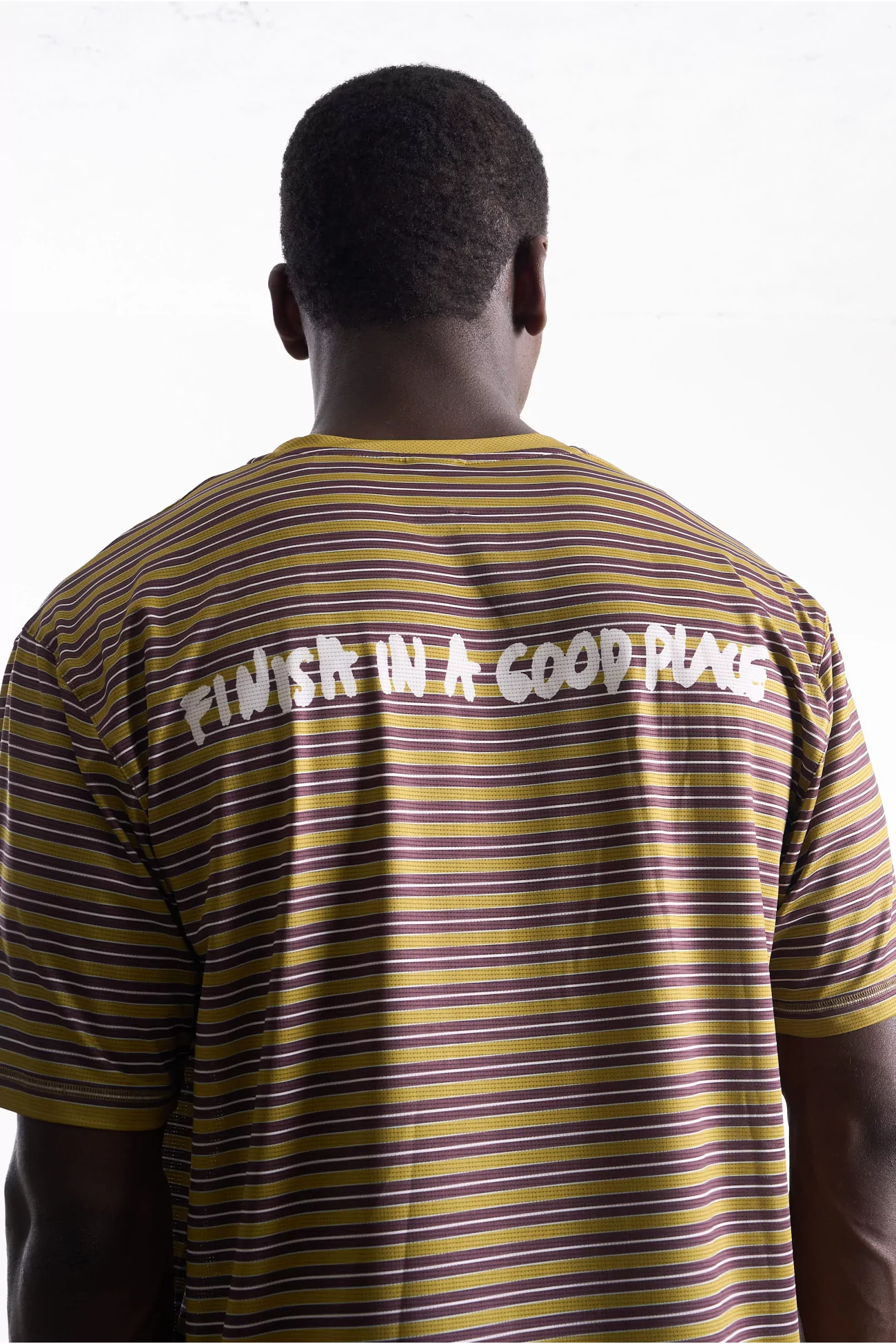 UNNA Wavy Striped Running Tee – Mud Gold | Centre Commercial