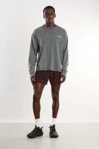 Men's MothTech Organic Cotton Running Long Tee Satisfy – Faded Black | Centre Commercial