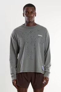 Men's MothTech Organic Cotton Running Long Tee Satisfy – Faded Black | Centre Commercial