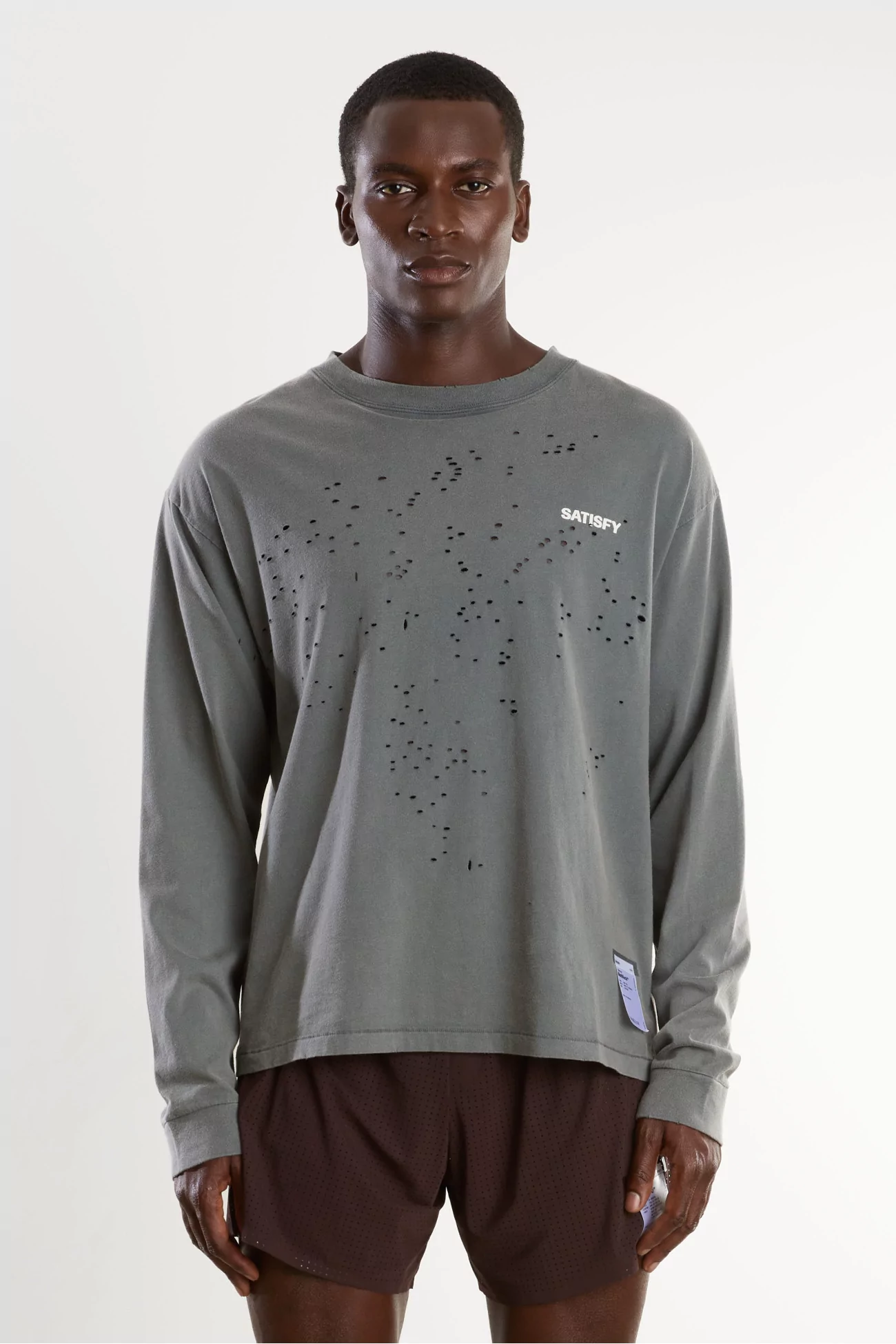 Men's MothTech Organic Cotton Running Long Tee Satisfy – Faded Black | Centre Commercial