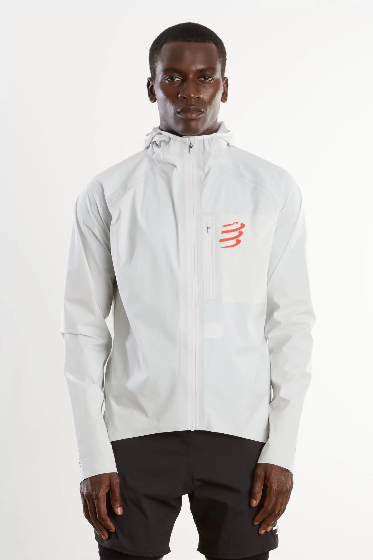Veste Imperméable Compressport Thunderstorm – Off White | Centre Commercial