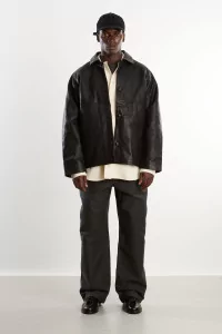 Veste Cuir Homme Tannage Végétal MAN-TLE – Black Hide | Centre Commercial