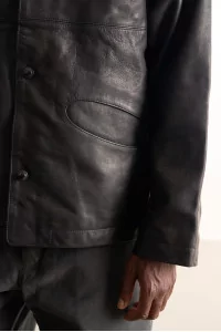 Veste Cuir Homme Tannage Végétal MAN-TLE – Black Hide | Centre Commercial