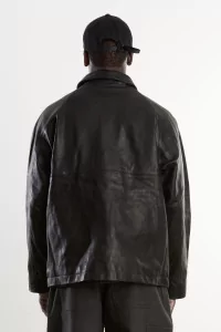 MAN-TLE Boat Shirt Leather Jacket Vegetable-Tanned – Black Hide | Centre Commercial