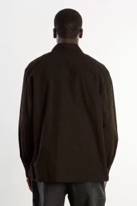 Chemise Homme Teinture Boue Coton Lin MAN-TLE – Dark Mud | Centre Commercial