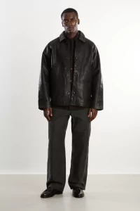 MAN-TLE OD Shirt Mud-Dyed Cotton Linen – Dark Mud | Centre Commercial