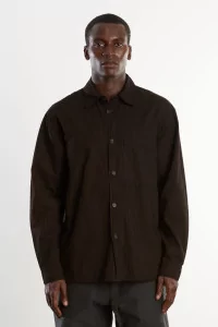 Chemise Homme Teinture Boue Coton Lin MAN-TLE – Dark Mud | Centre Commercial