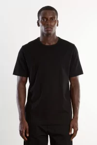Merz b.Schwanen 2M15 Organic Cotton T-Shirt – Deep Black | Centre Commercial
