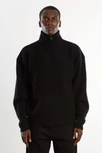 Arpenteur Cam Merino Wool Felt Sweater – Black | Centre Commercial