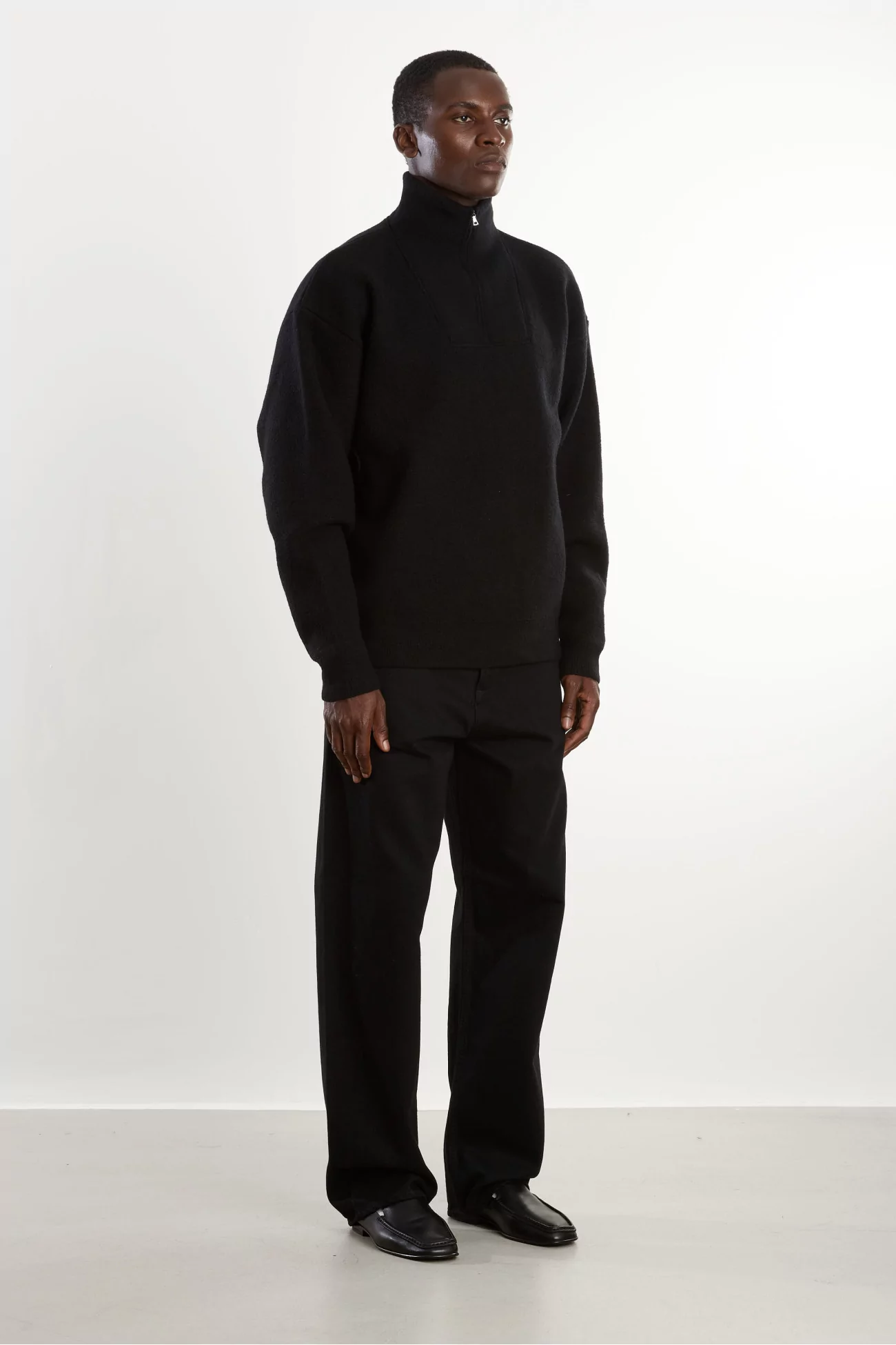 Arpenteur Cam Merino Wool Felt Sweater – Black | Centre Commercial