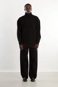 Arpenteur Cam Merino Wool Felt Sweater – Black | Centre Commercial