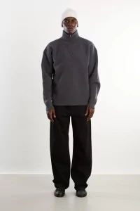 Arpenteur Cam Merino Wool Felt Sweater – Heather Grey | Centre Commercial