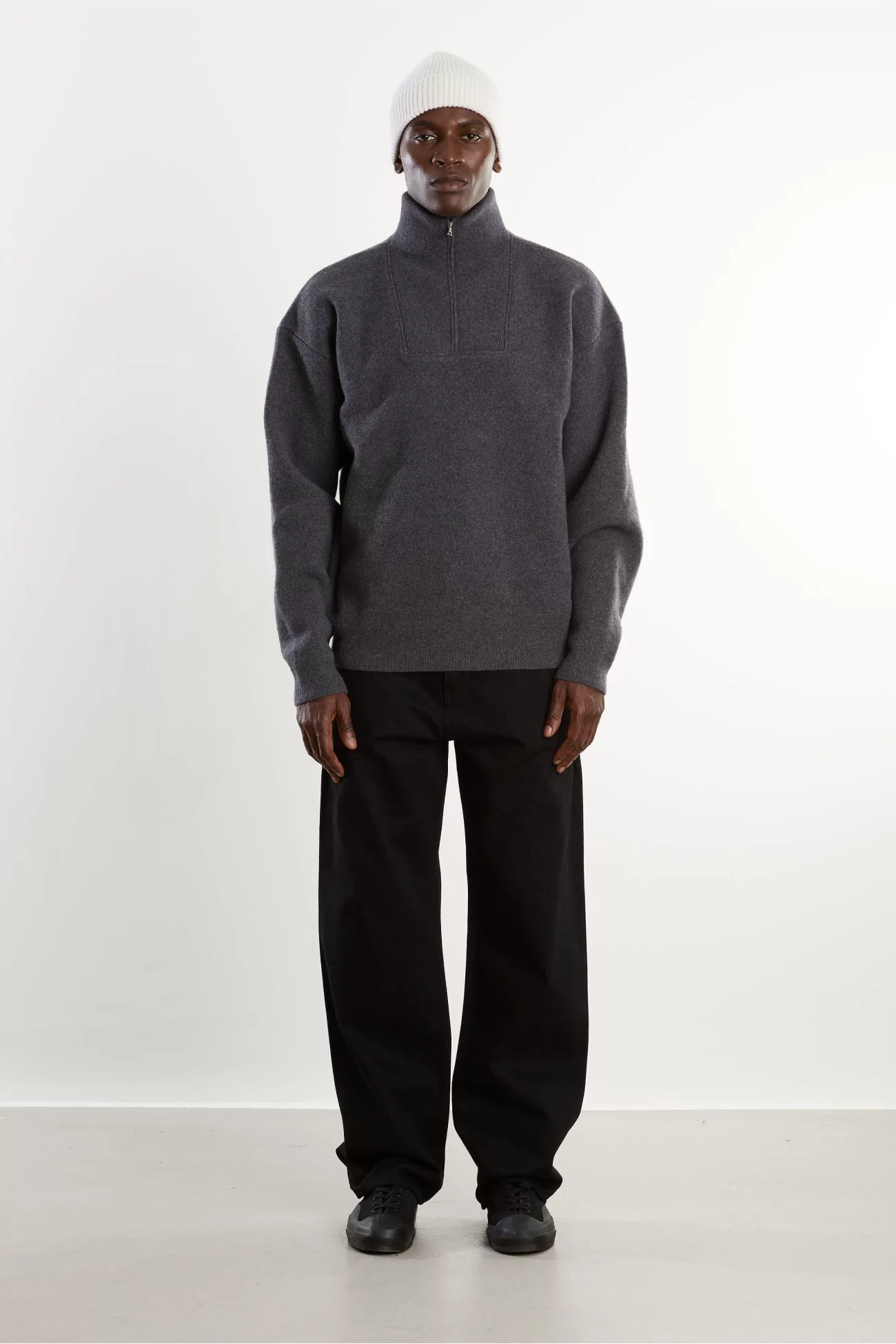 Arpenteur Cam Merino Wool Felt Sweater – Heather Grey | Centre Commercial