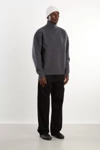 Arpenteur Cam Merino Wool Felt Sweater – Heather Grey | Centre Commercial