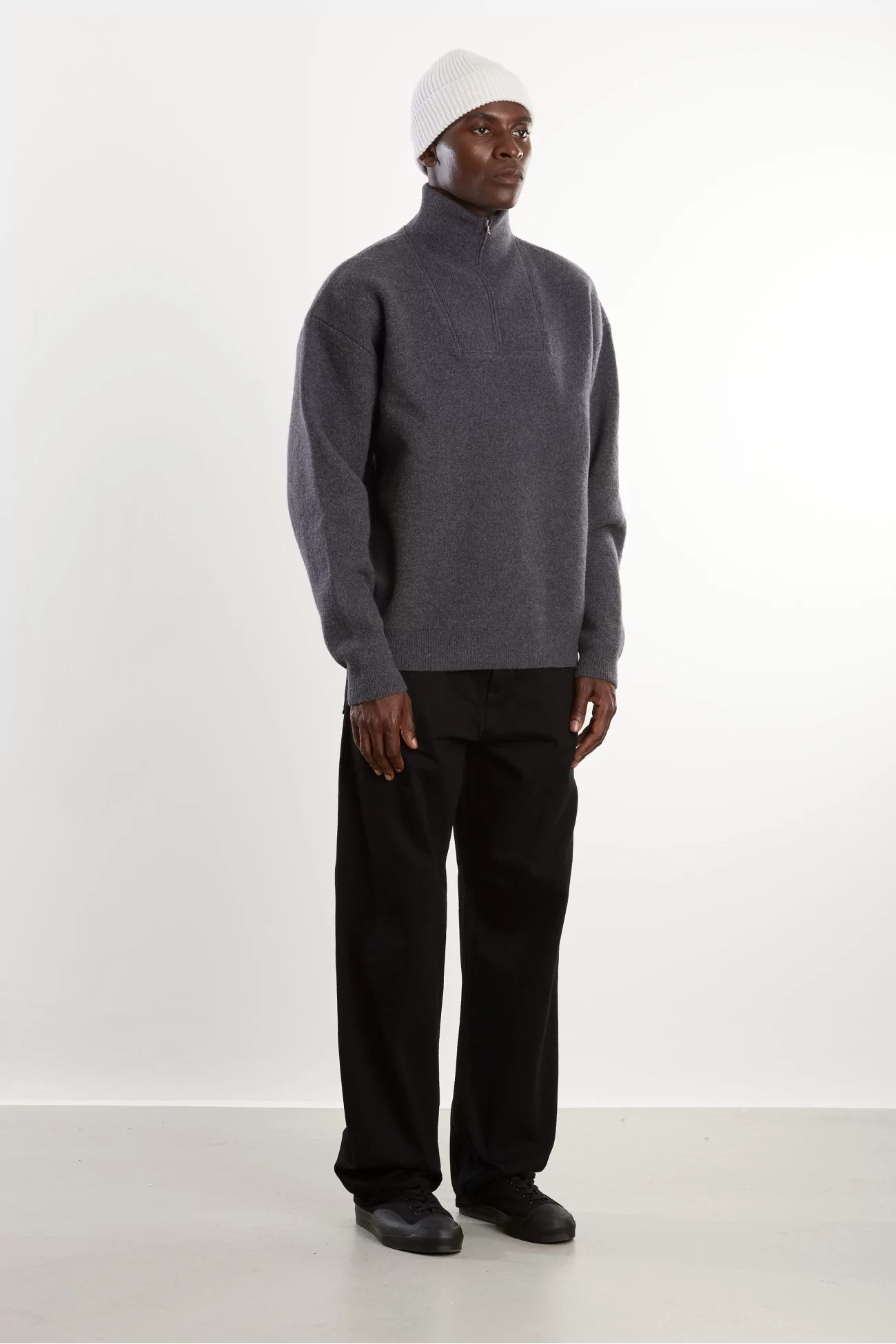 Arpenteur Cam Merino Wool Felt Sweater – Heather Grey | Centre Commercial