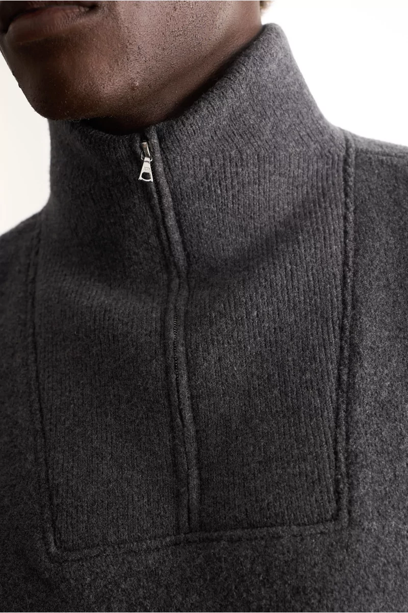 Arpenteur Cam Merino Wool Felt Sweater – Heather Grey | Centre Commercial