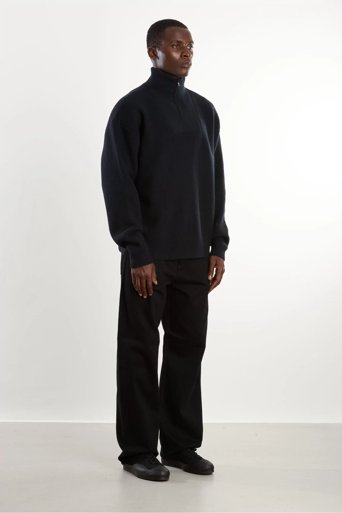 Arpenteur Cam Merino Wool Felt Sweater – Midnight | Centre Commercial
