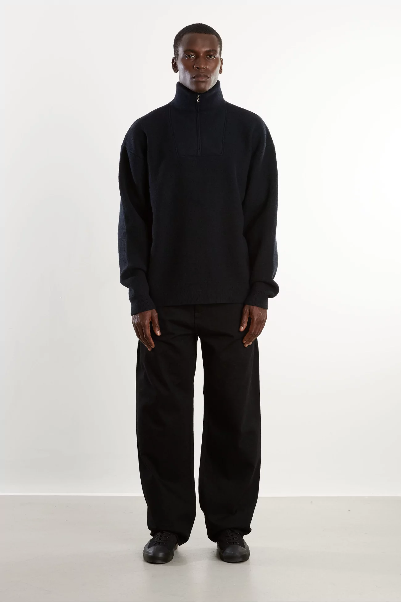 Arpenteur Cam Merino Wool Felt Sweater – Midnight | Centre Commercial