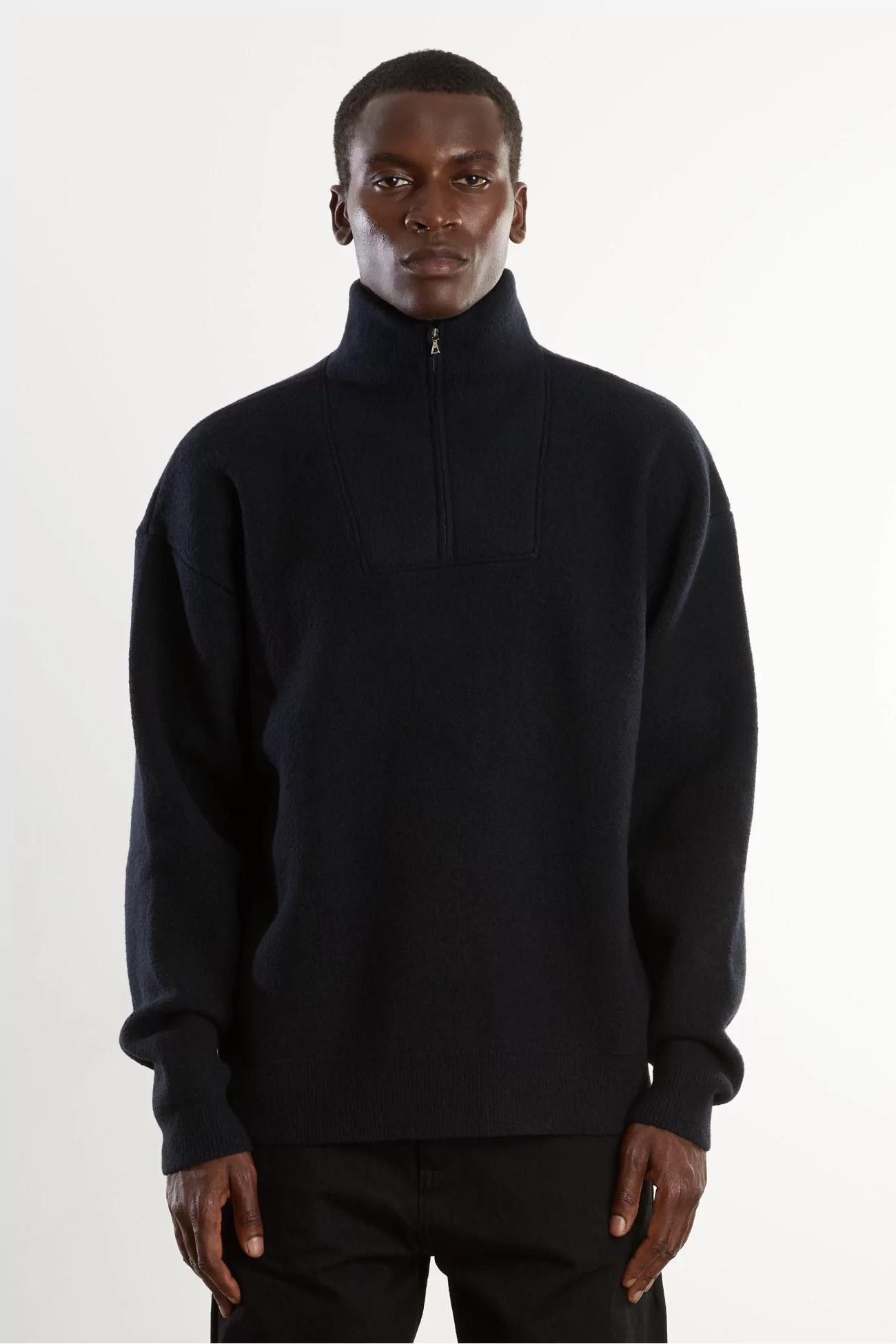 Arpenteur Cam Merino Wool Felt Sweater – Midnight | Centre Commercial