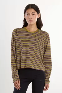 UNNA Striped Women's Running Long Sleeve Tee – Mud Gold | Centre Commercial
