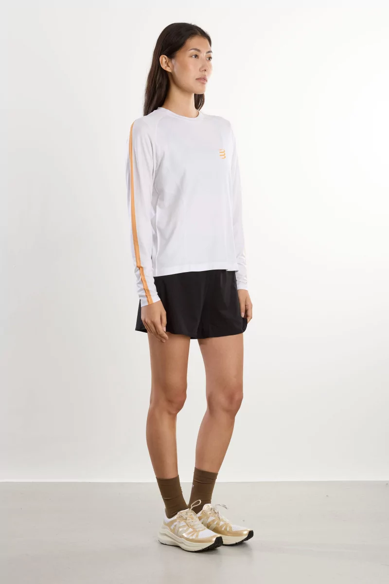 Compressport Performance Women's Long Sleeve Tee – Gray/Apricot | Centre Commercial