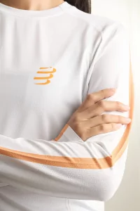 T-shirt Running Femme Compressport Performance – Gray/Apricot | Centre Commercial
