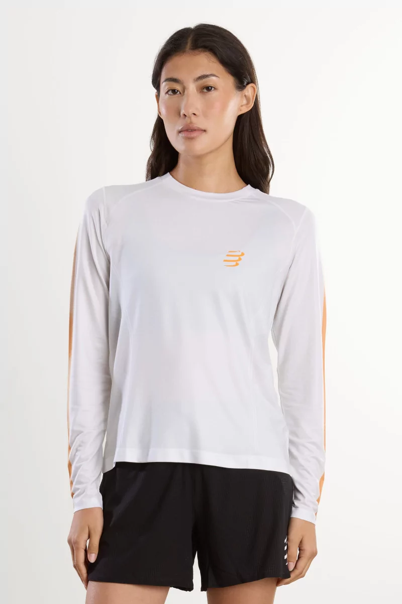 Compressport Performance Women's Long Sleeve Tee – Gray/Apricot | Centre Commercial