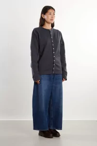 agnès b. Snap Cardigan Organic Cotton – Asphalte | Centre Commercial