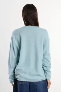 Cashmere Silk Relaxed T-shirt – Light Blue | Centre Commercial