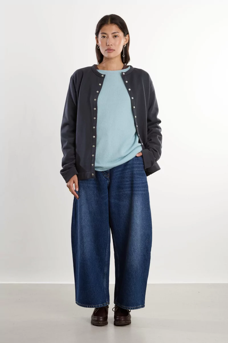 Cashmere Silk Relaxed T-shirt – Light Blue | Centre Commercial