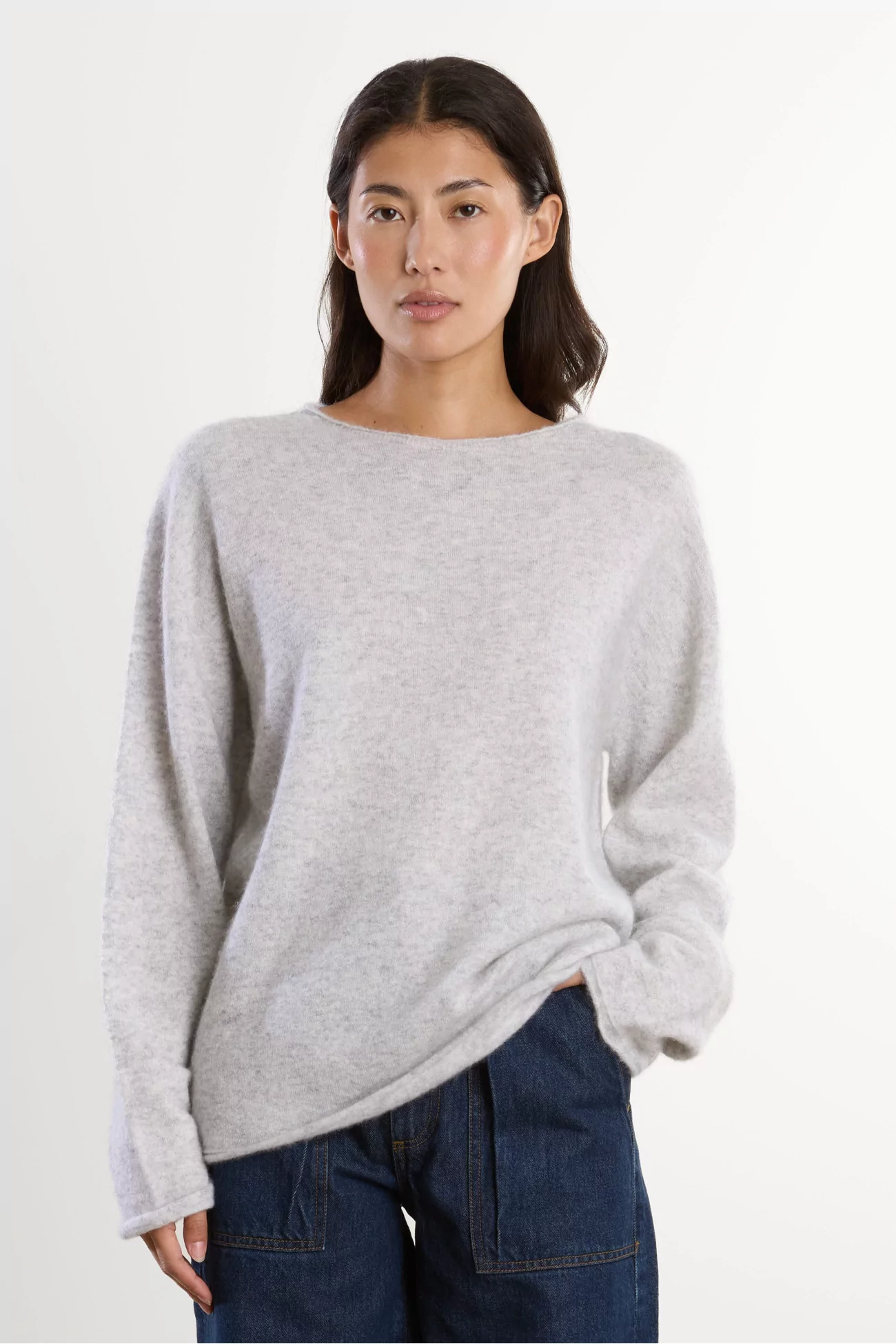 T-shirt Femme Cachemire Soie Cariaggi – Light Grey | Centre Commercial