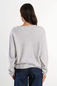 T-shirt Femme Cachemire Soie Cariaggi – Light Grey | Centre Commercial