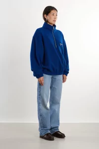 RIER Natural Wool Fleece Pullover – Indigo | Centre Commercial